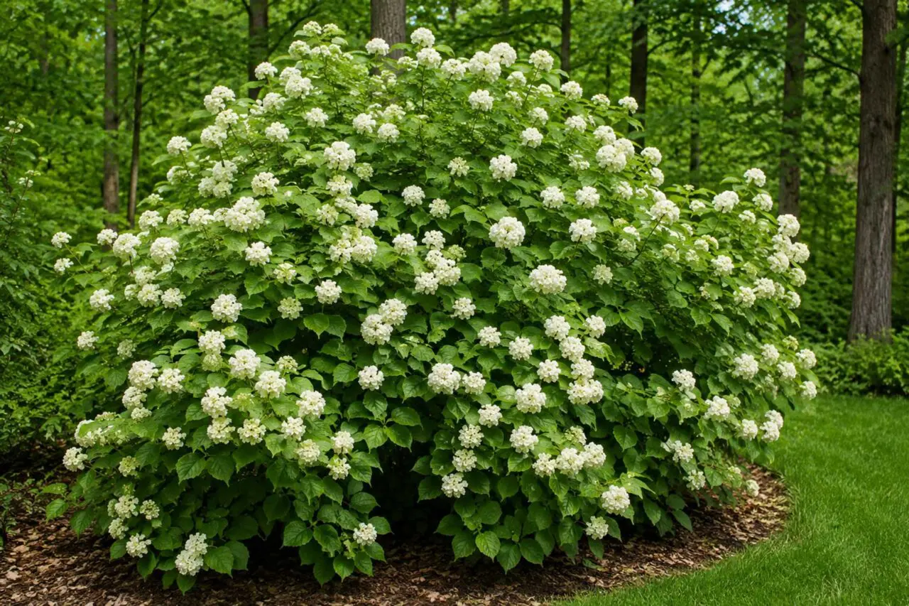 Arrowwood Viburnum (Viburnum dentatum) is a versatile native shrub with showy white spring flowers, dense branching, and outstanding value for pollinators, birds, and naturalized landscapes.