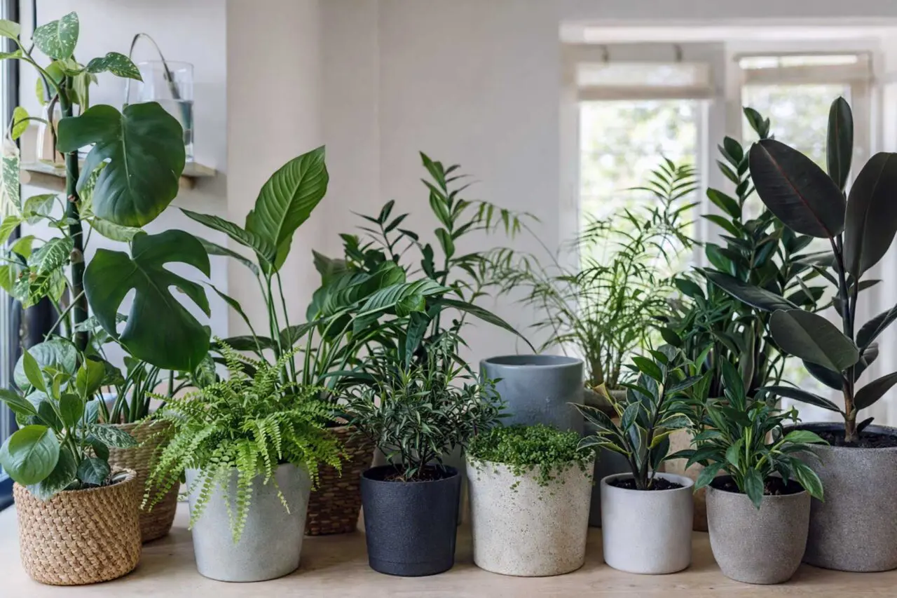 Container plant styling adds texture and dimension to interior spaces, supporting ongoing indoor plant maintenance in Boston homes.