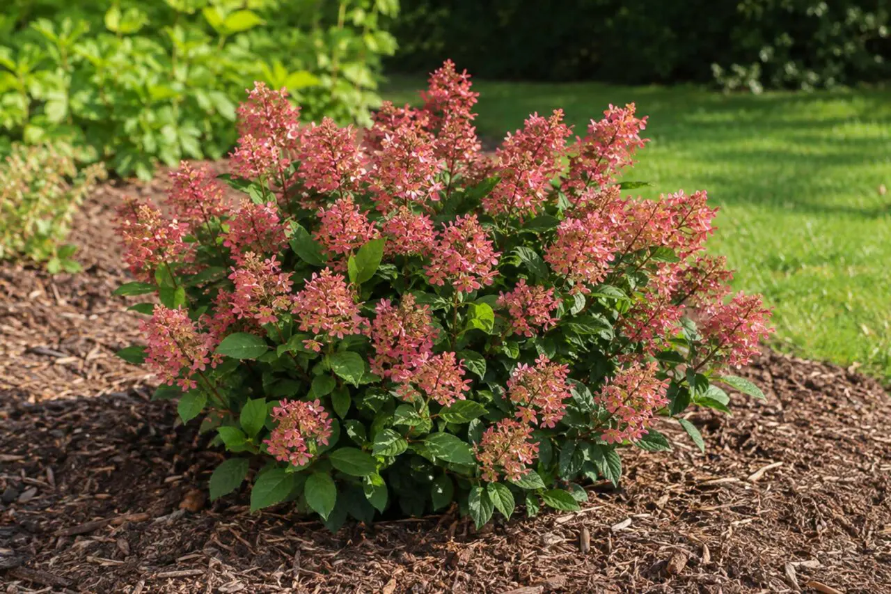 Little Quick Fire® Hydrangea – A compact panicle hydrangea with early-season blooms that emerge white and develop rich pink and red tones as they mature.