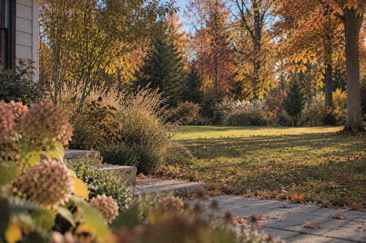 elective Fall Cleanup in a New England Garden