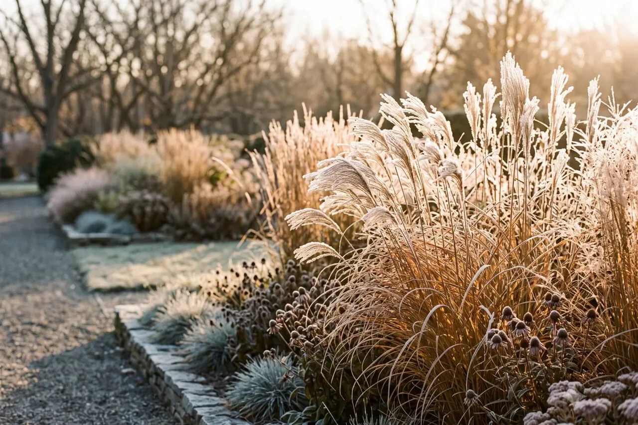 Ornamental Grasses Left Standing for Winter Interest