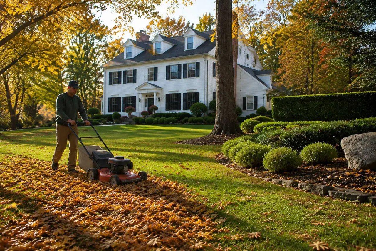 Mulching dry leaves throughout the fall returns organic matter to the soil, supports lawn health, and reduces the amount of leaves that need to be collected.