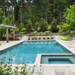 Boston area pool and landscape.