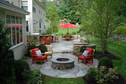 hardscapes - dover, bluestone patio, fire pit