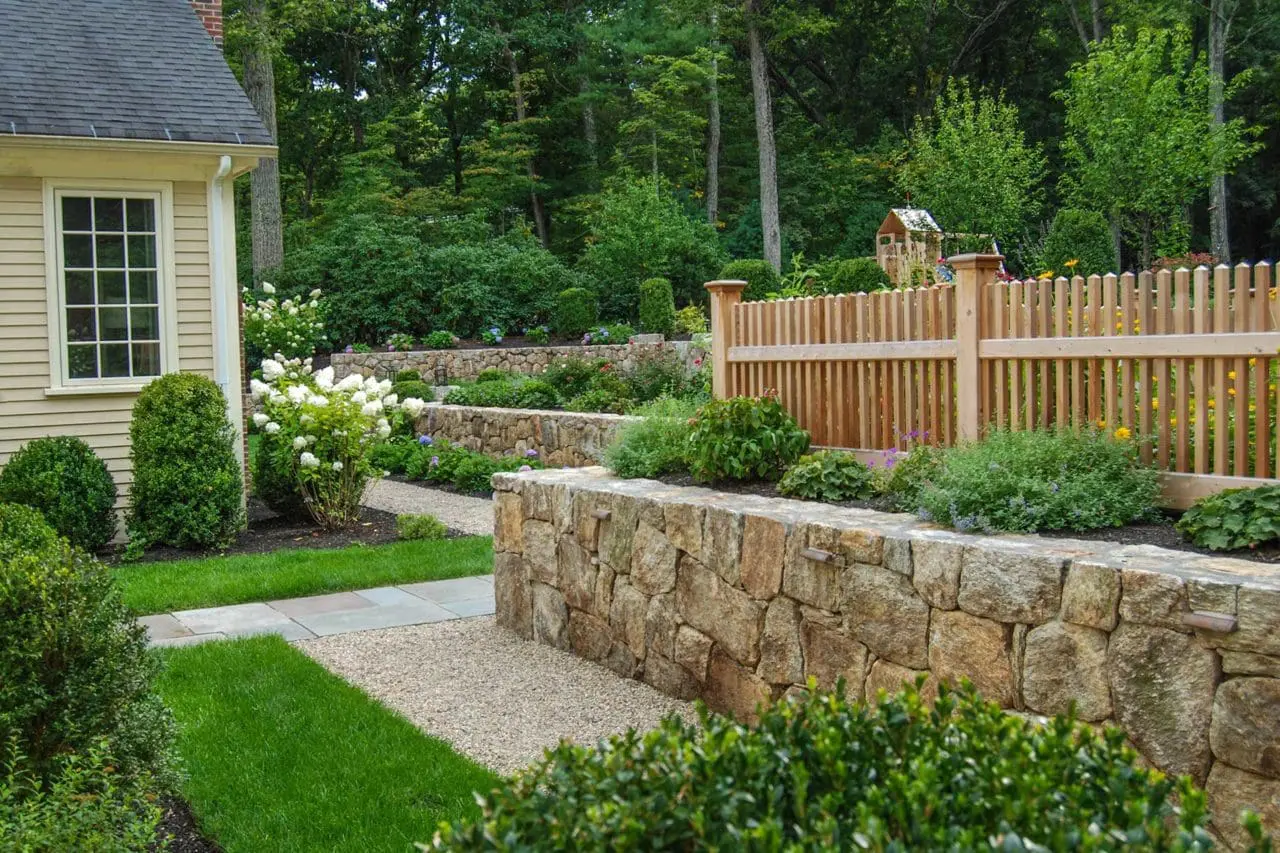 hardscapes - dover, hardscape, wall, garden, fence, gravel path