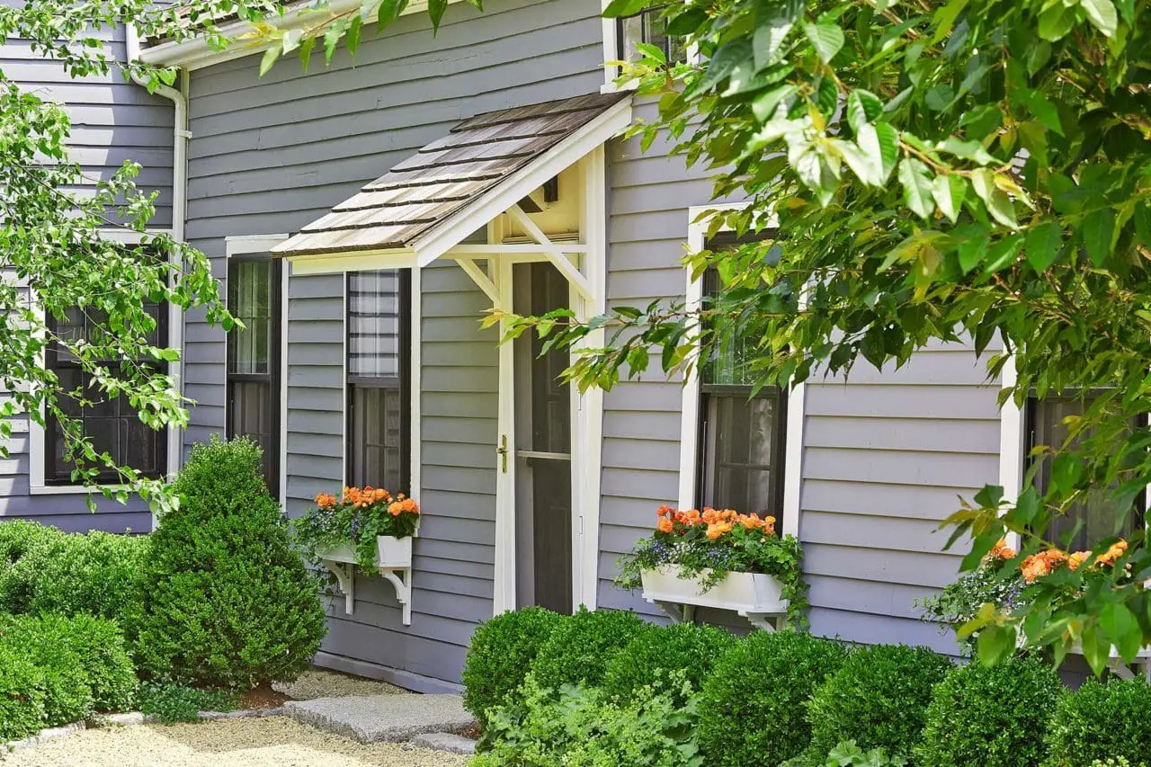 wayland side entrance with planter boxes