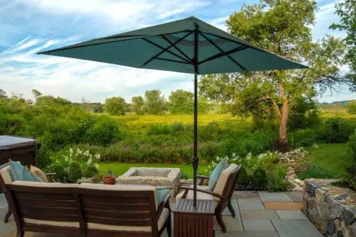 wayland patio view of sudbury river