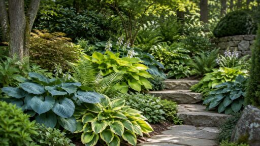 Hosta Varieties in a Massachusetts Shade Garden