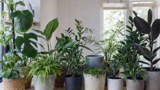 Container plant styling adds texture and dimension to interior spaces, supporting ongoing indoor plant maintenance in Boston homes.