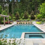 Boston area pool and landscape.