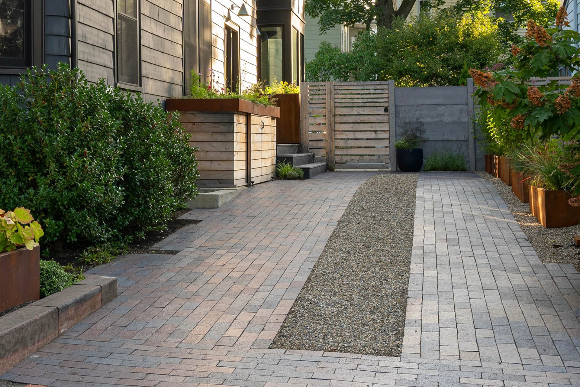 Newton stone driveway residential after