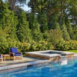 Duxbury, MA - A mixed planting provides both privacy screening a beautiful backdrop for the pool.