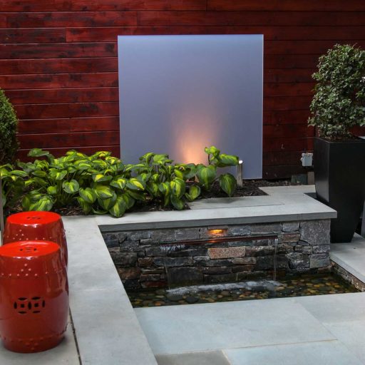 hardscapes - boston, south end patio, water feature