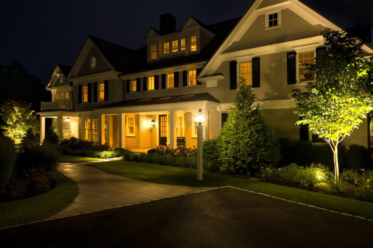 lighting - wayland driveway and entrance. photo credit: Rosemary Fletcher Photography