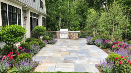 transformations - after - stone patio and gardens