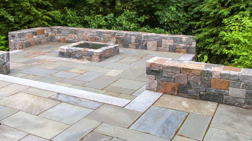 Wellesley, MA - stone patio and fire pit