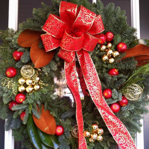 holiday - wellesley, wreath, door, christmas